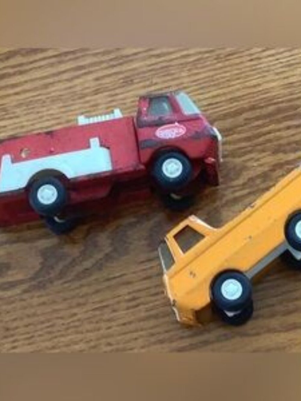 2 x Vintage Tonka 1970’s, Red Pumper Truck Pressed Steel 6”, Orange Tonka Truck